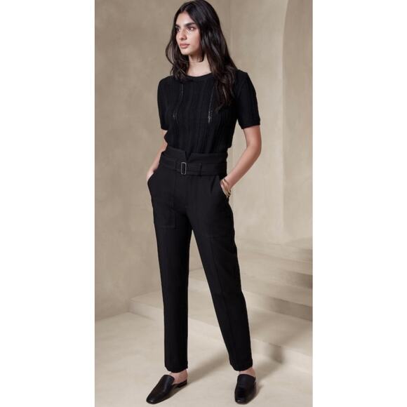 Banana Republic Refined Utility Pants Black Size 8 NWT Career Professional - Picture 1 of 14